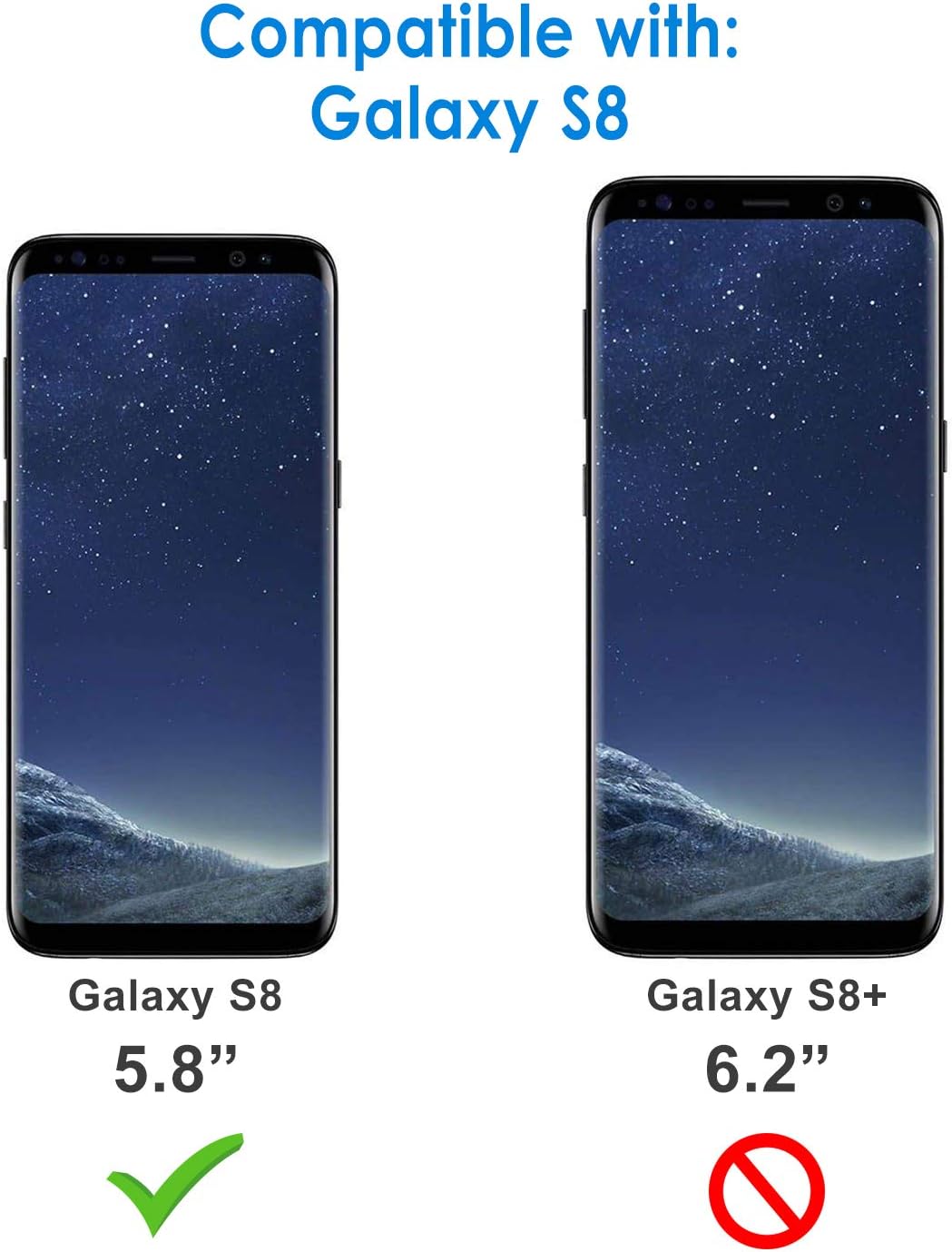 Slim Fit Case Compatible with Samsung Galaxy S8, Thin (Black) - Image 2