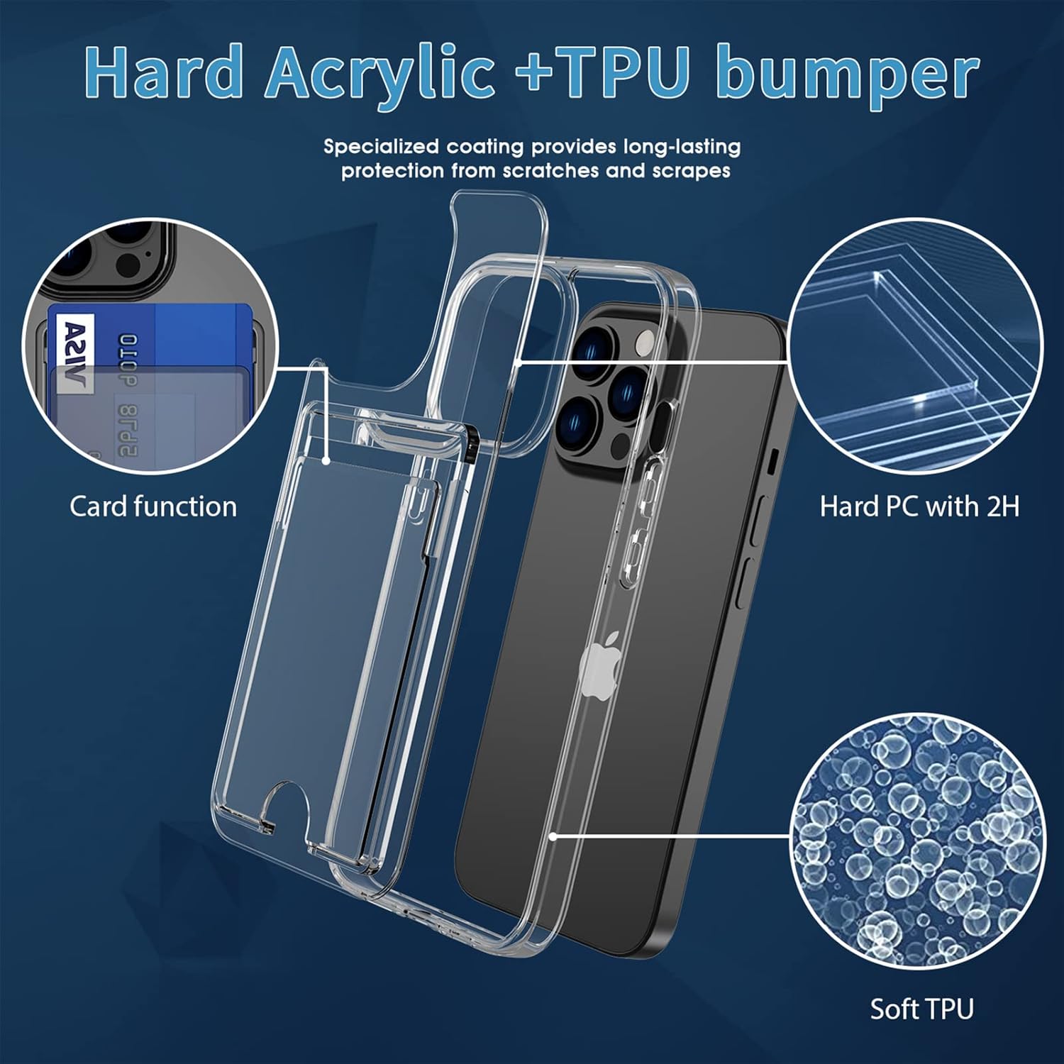 For iPhone 13 Pro with Dual Slot 360 Full Protection Anti-Scratch Case - Clear - Image 6