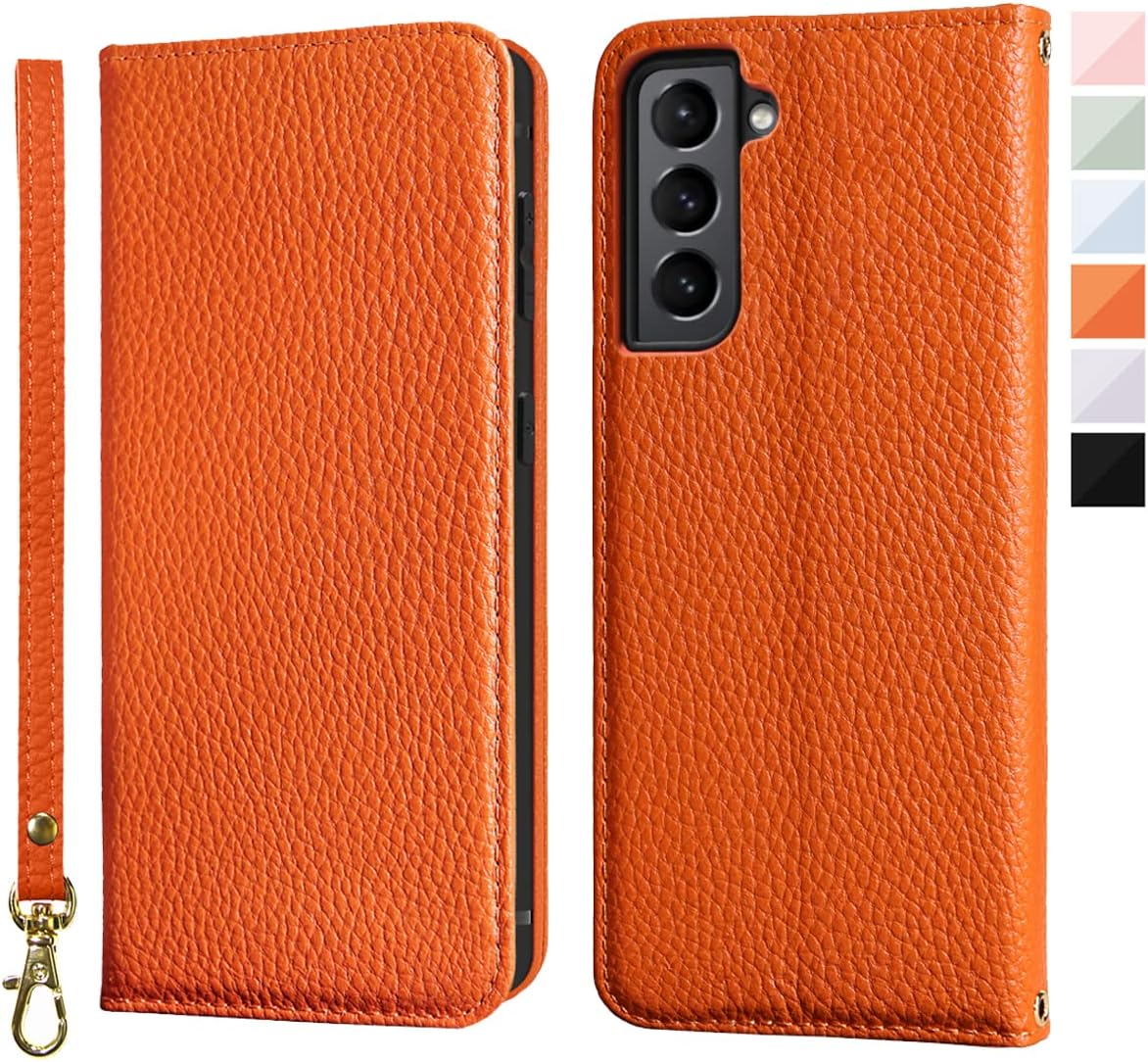 Galaxy S22, Leather RFID Blocking Wallet Magnetic Closure w Kickstand Case