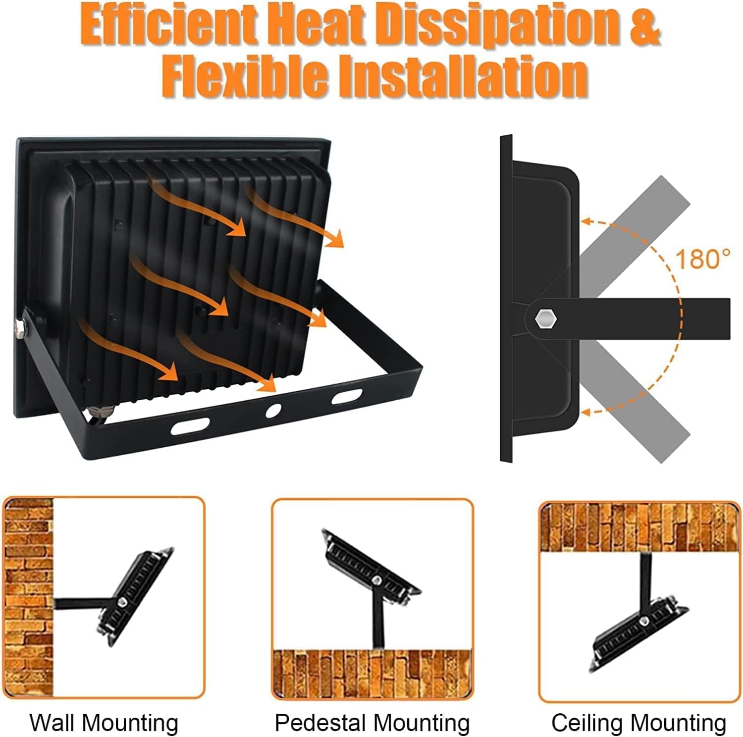 RGB LED Flood Light, 100W Outdoor Smart RGB Color Changing Floodlight, IP66 - Image 8
