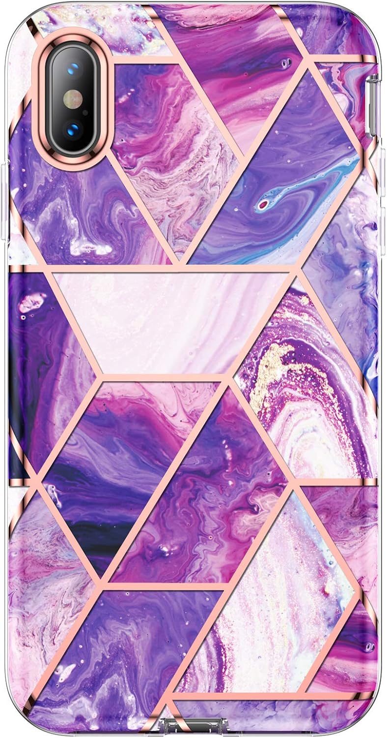 iPhone Xs Hybrid Luxury Cute Marble Shockproof Full Body Heavy Duty Slim Case - Image 7