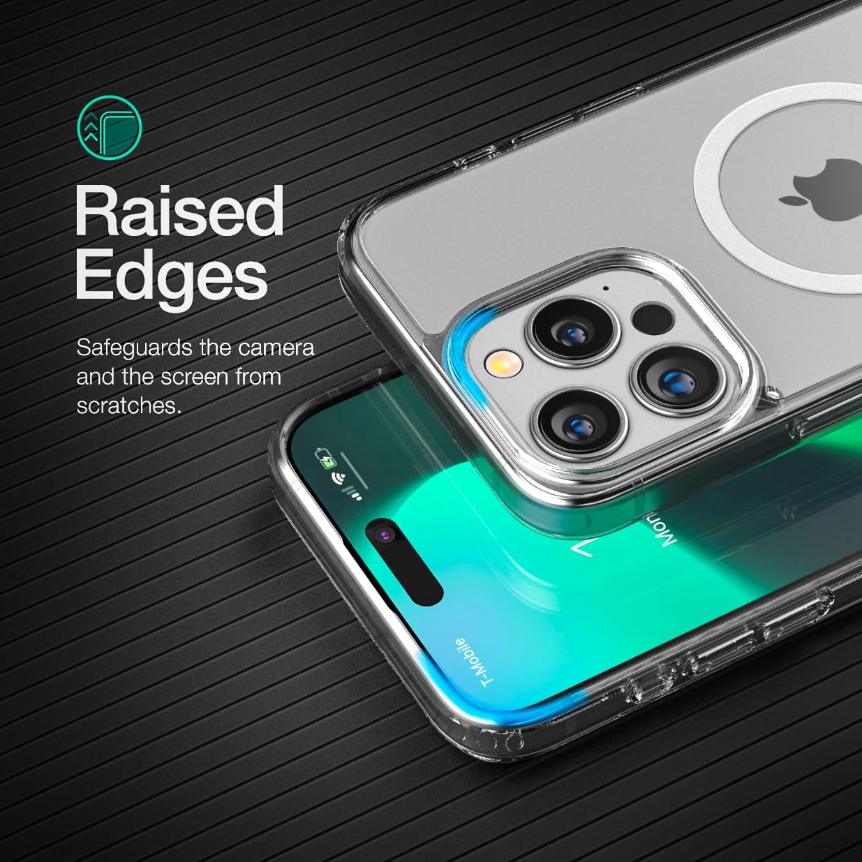 Clear Case w Privacy Screen Protector Designed for iPhone 15 Pro - Clear - Image 4