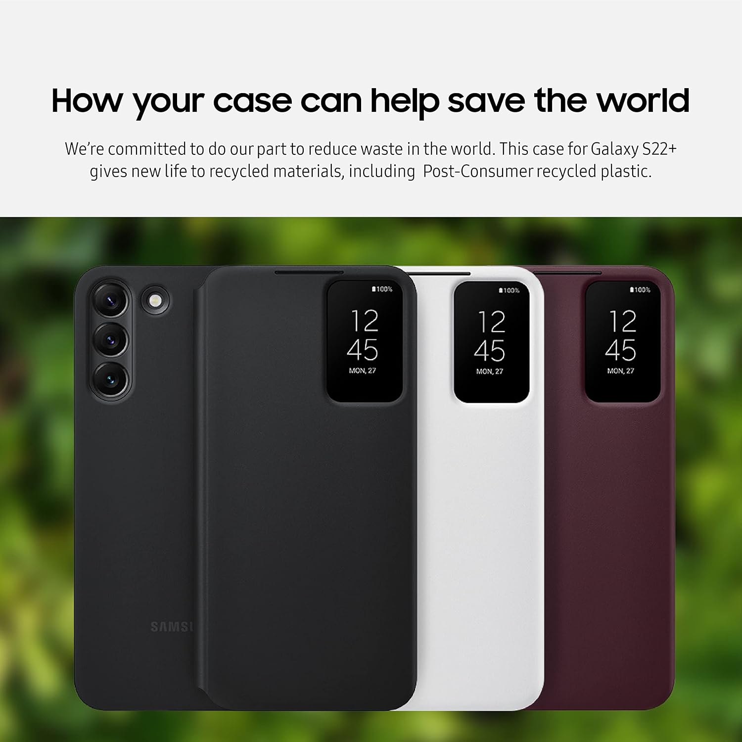 SAMSUNG Galaxy S22+ S-View Flip Cover, Protective Phone Case, Black - Image 5