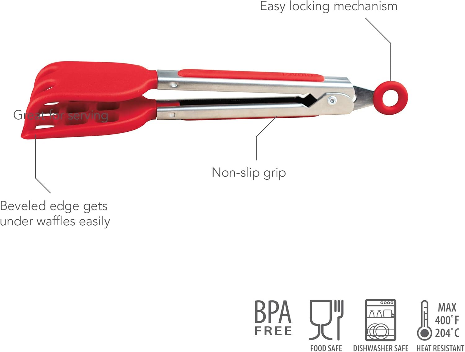 Easy-Grip Mini Waffle Non-Slip Stainless Steel Handle, Heat-Resistant Silicone - Image 2