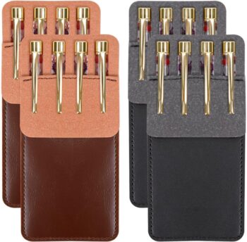 4 Packs Pocket Protector, Multi-Purpose Leather Pen Pouch Holder Organizer