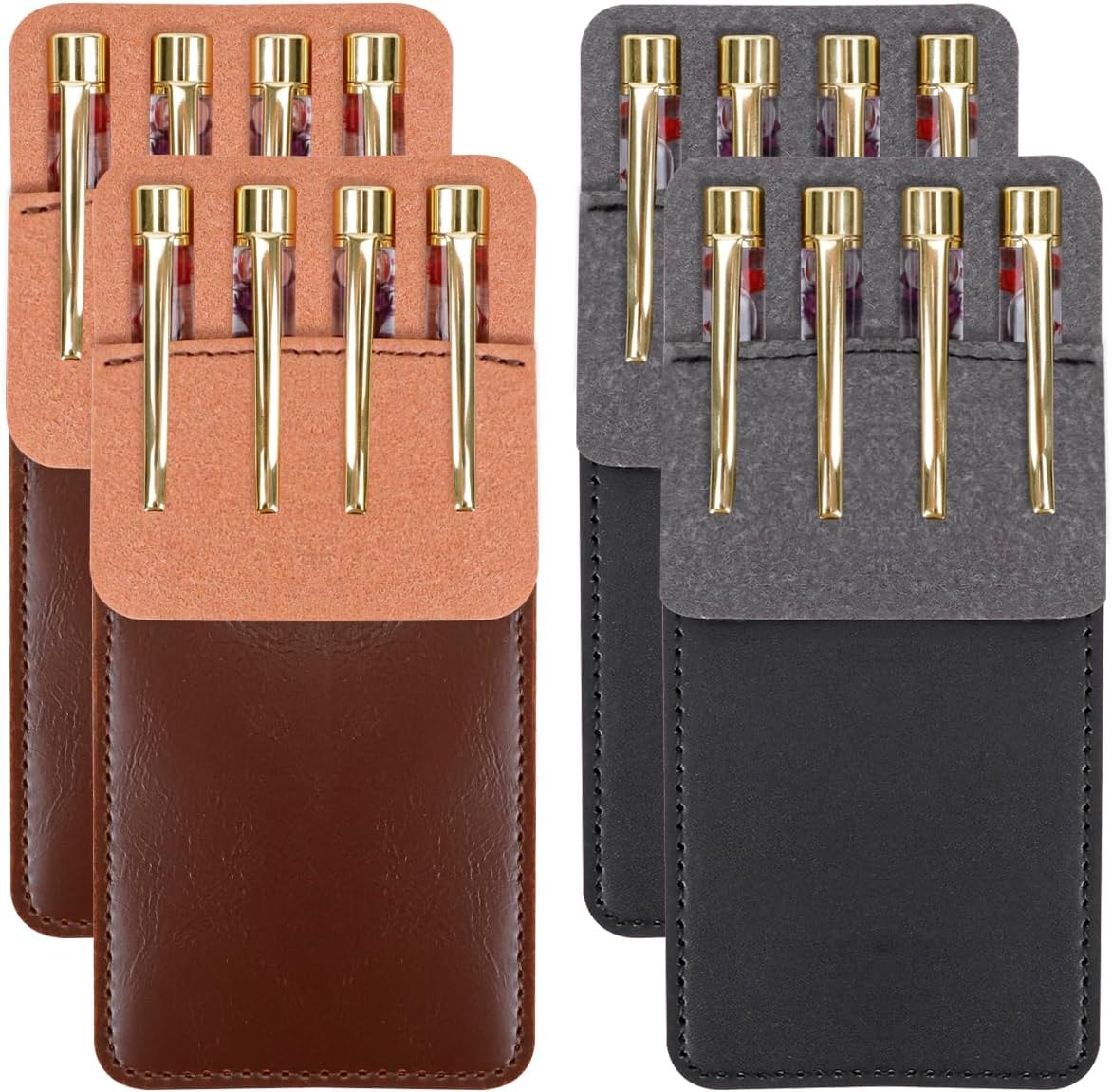 4 Packs Pocket Protector, Multi-Purpose Leather Pen Pouch Holder Organizer