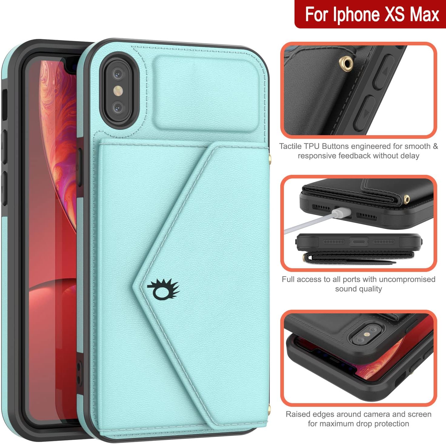For iPhone Xs Max Stylish PU Leather, Kickstand and Shoulder Strap Wallet Case - Image 3
