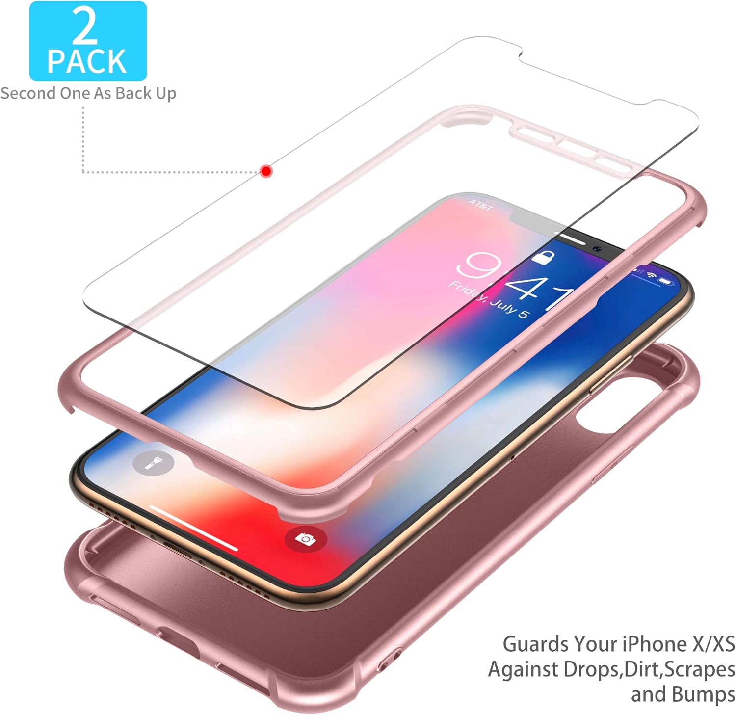 For iPhone Xs Max 2 x Screen Protector Shockproof Ultra Thin Hard PC Silicone - Image 4