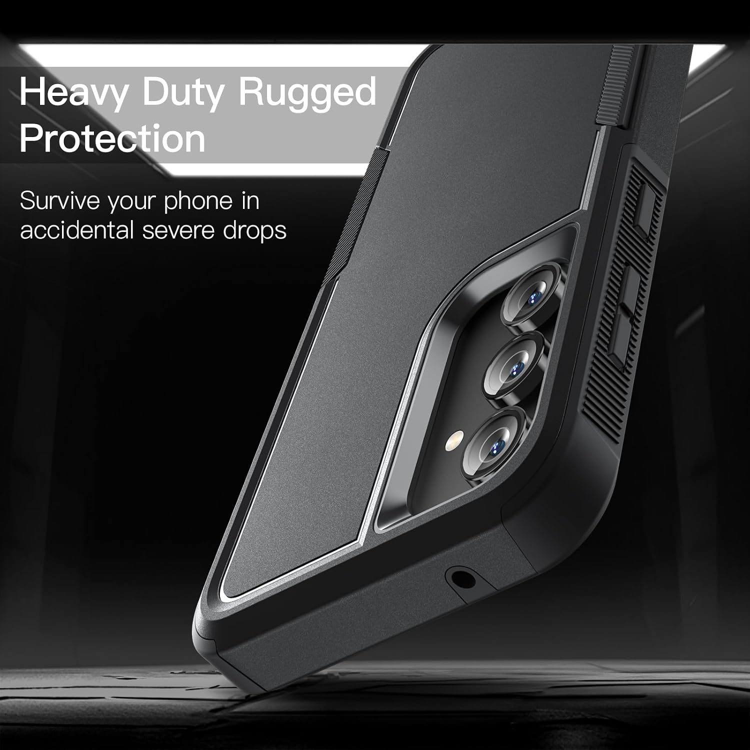 Case for Samsung Galaxy S23 FE 6.4-Inch, Heavy Duty Protection, Rugged (Black) - Image 4