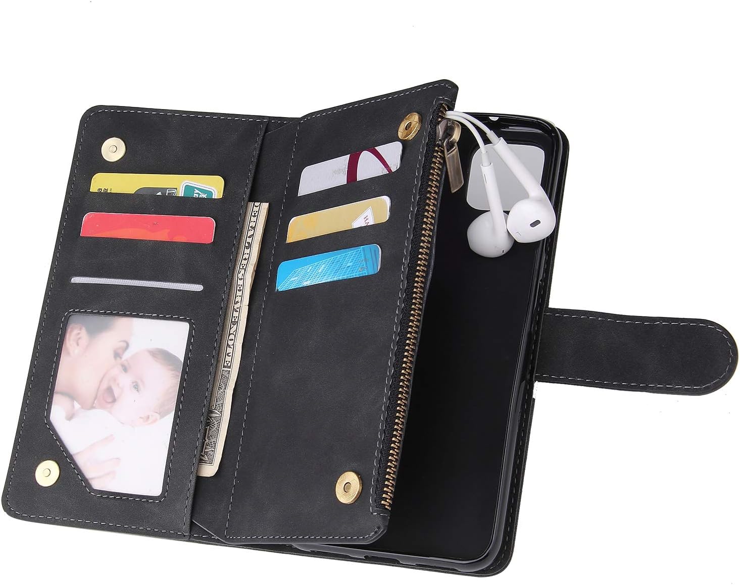 For Google Pixel 4 XL Tempered Glass Screen Protector and Leather Flip Wallet - Image 5