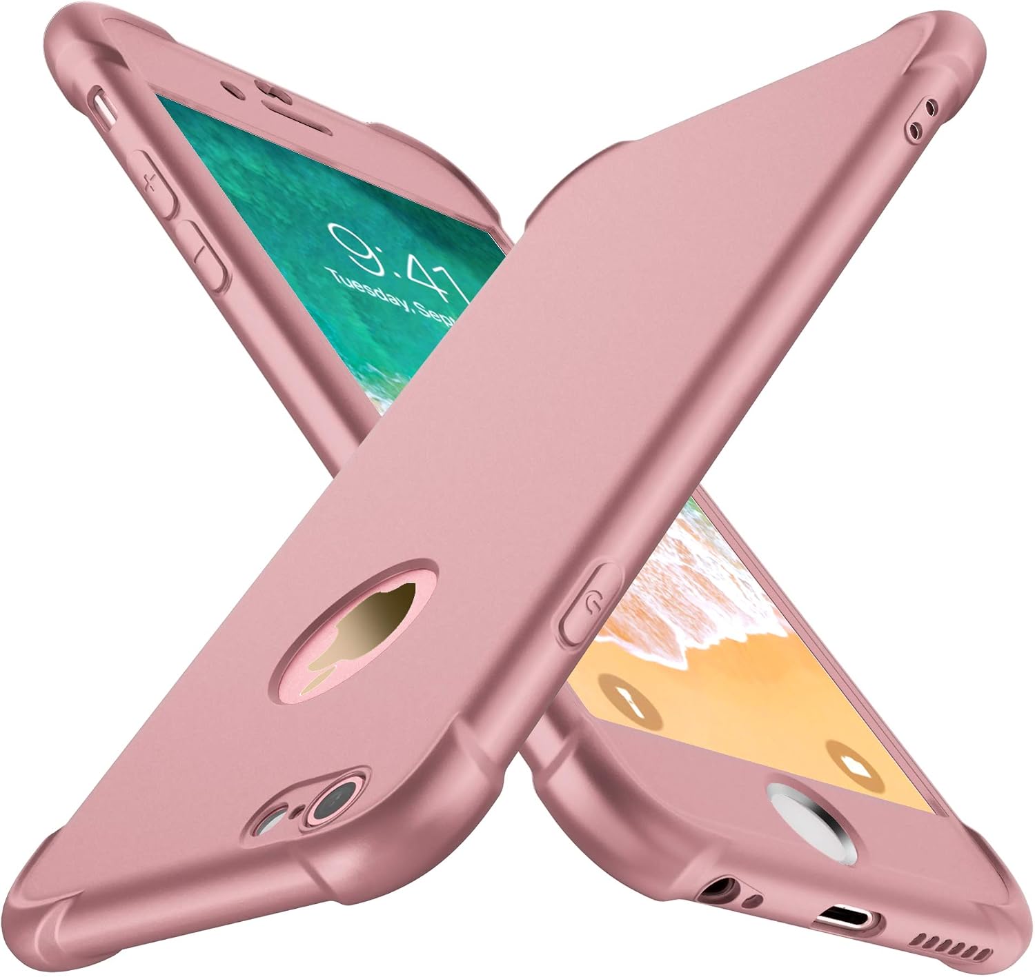 For iPhone 6 Plus Shockproof Ultra Thin Anti Scratch Silicone Case - Rosegold
