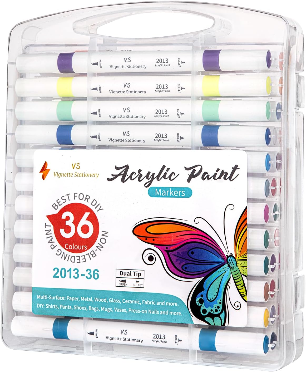 Dual Nib Acrylic Paint Soft Brush Tip Colour Drawing DIY Markers Pens Non Toxic - Image 9