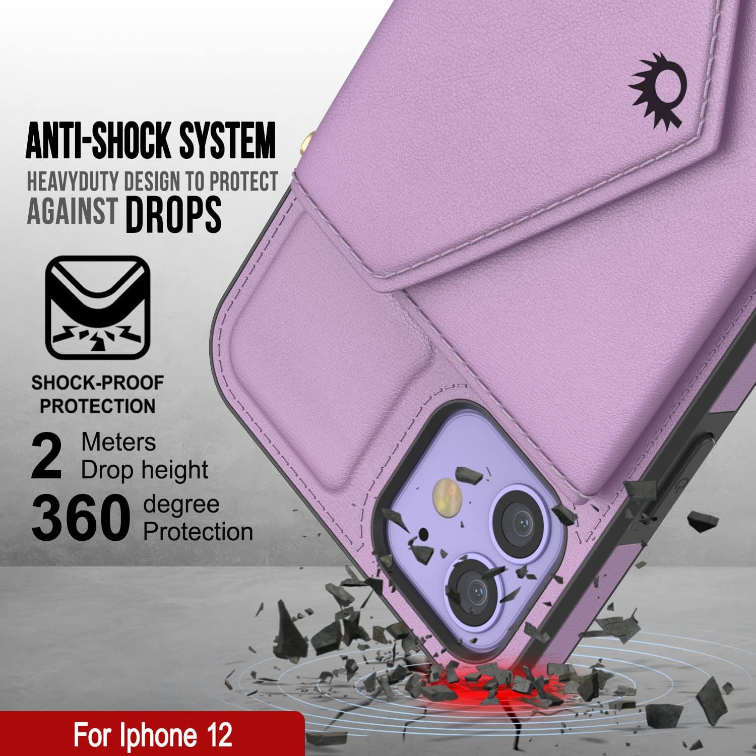 iPhone 12 Wallet Phone Case, PU Leather Crossbody Design W/Purse, Kickstand - Image 5