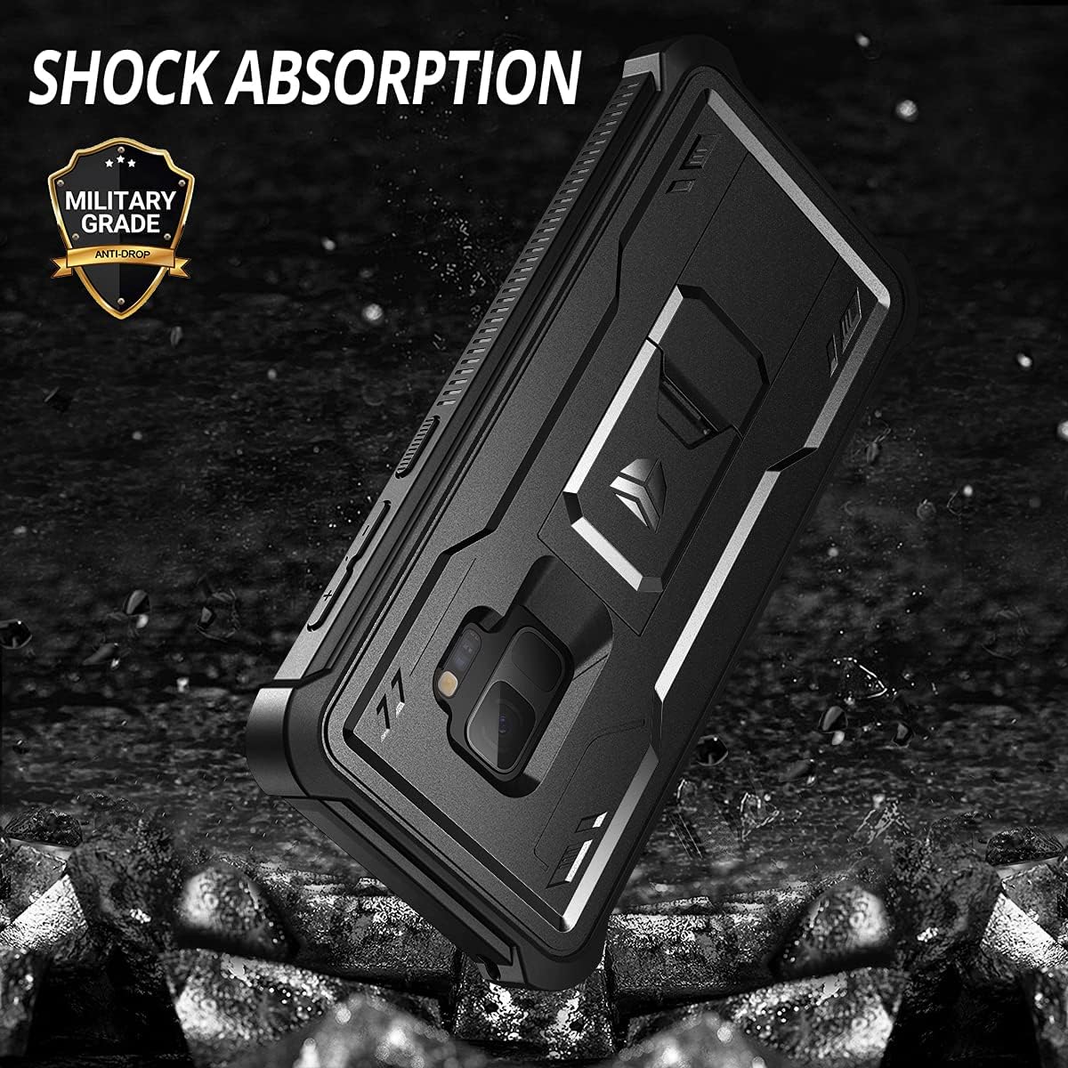 For Samsung Galaxy S9 Built-in Screen Protector and Kickstand Shockproof Case - Image 6