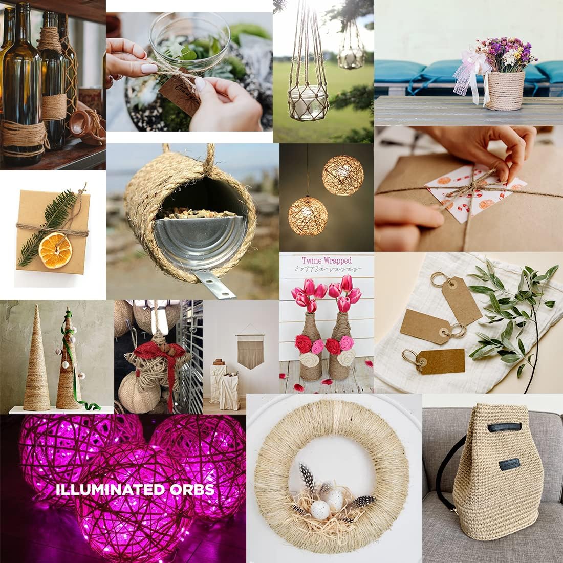 Natural Jute Twine 600 Feet Long Twine String for Crafts Gift Wrapping Packing - Image 5