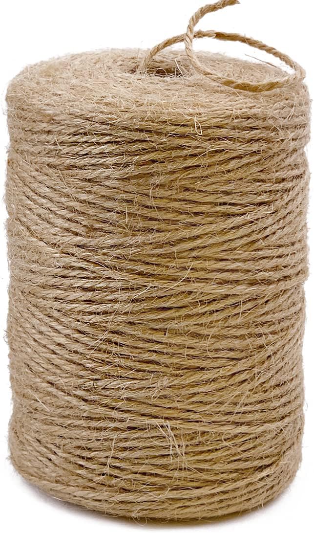 Natural Jute Twine 600 Feet Long Twine String for Crafts Gift Wrapping Packing