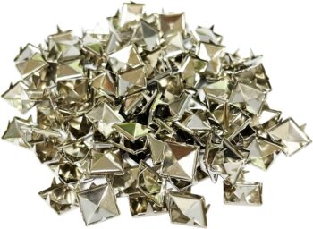 100 PCS 10mm Leathercraft DIY Silver Metal Punk Spikes Spots Pyramid Studs Goth