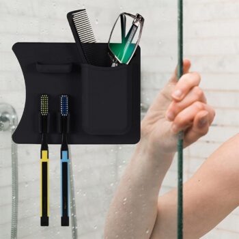 Silicone Toothbrush Holder for Shower Toothbrush Holder Organizer -1pcs -Black
