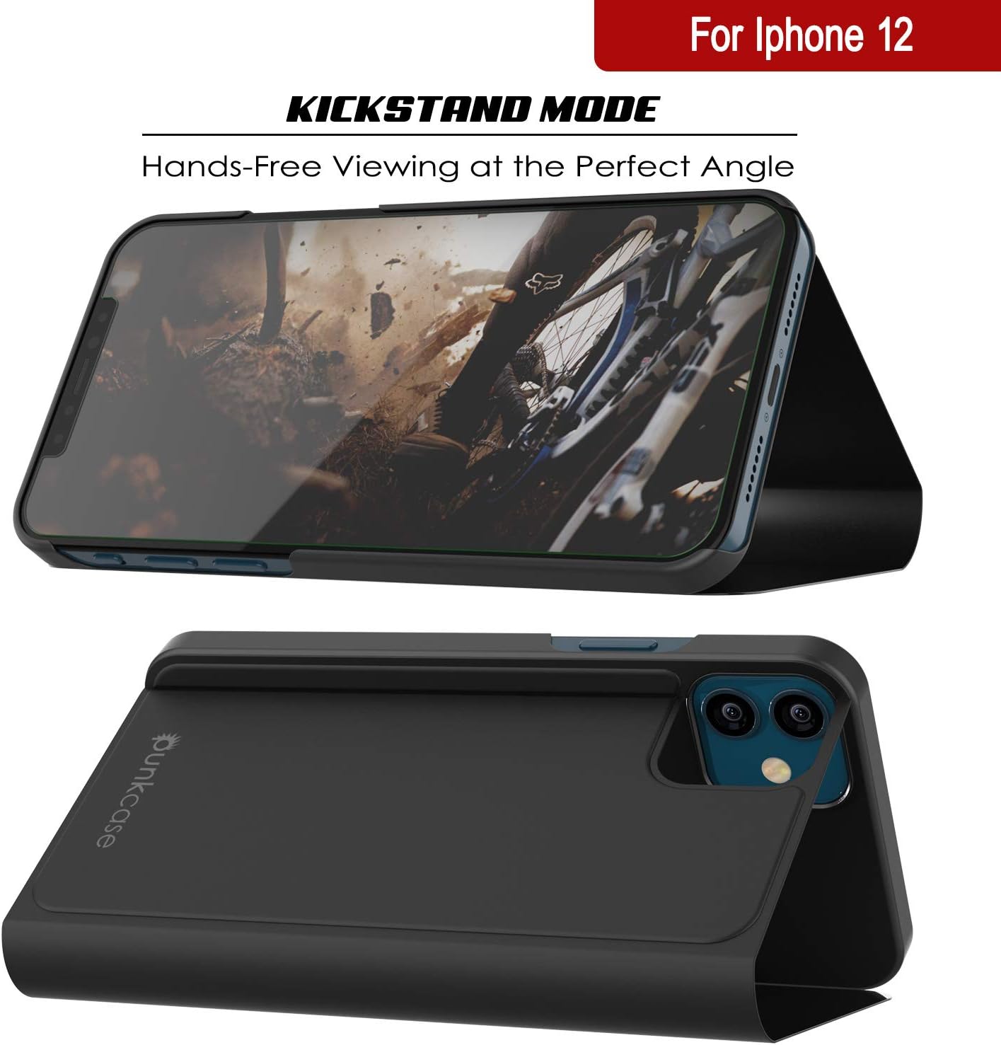 iPhone 12 Reflector Protective Flip Case W/Scratch Resistant Mirror - Image 2