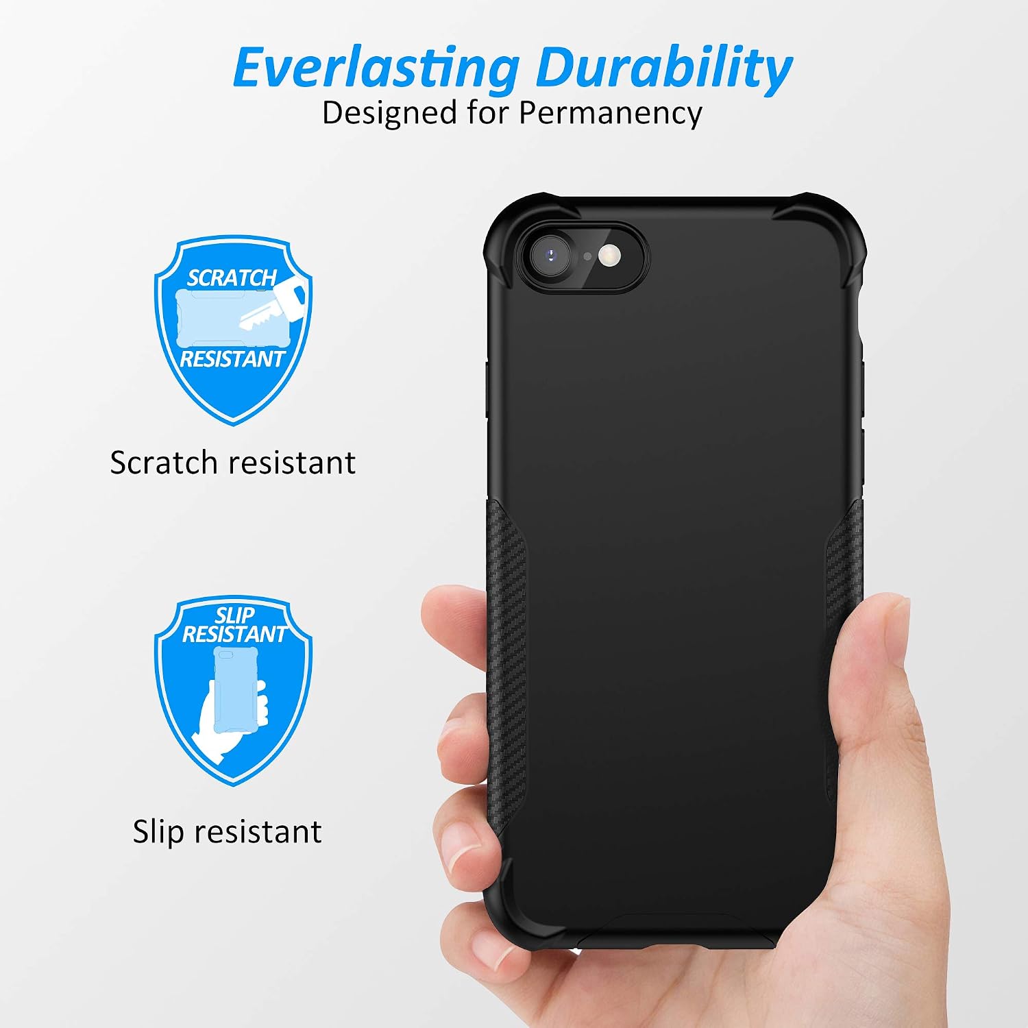 iPhone SE 2022/2020, iPhone 7/8 Heavy Duty Protective Cover- Black - Image 6