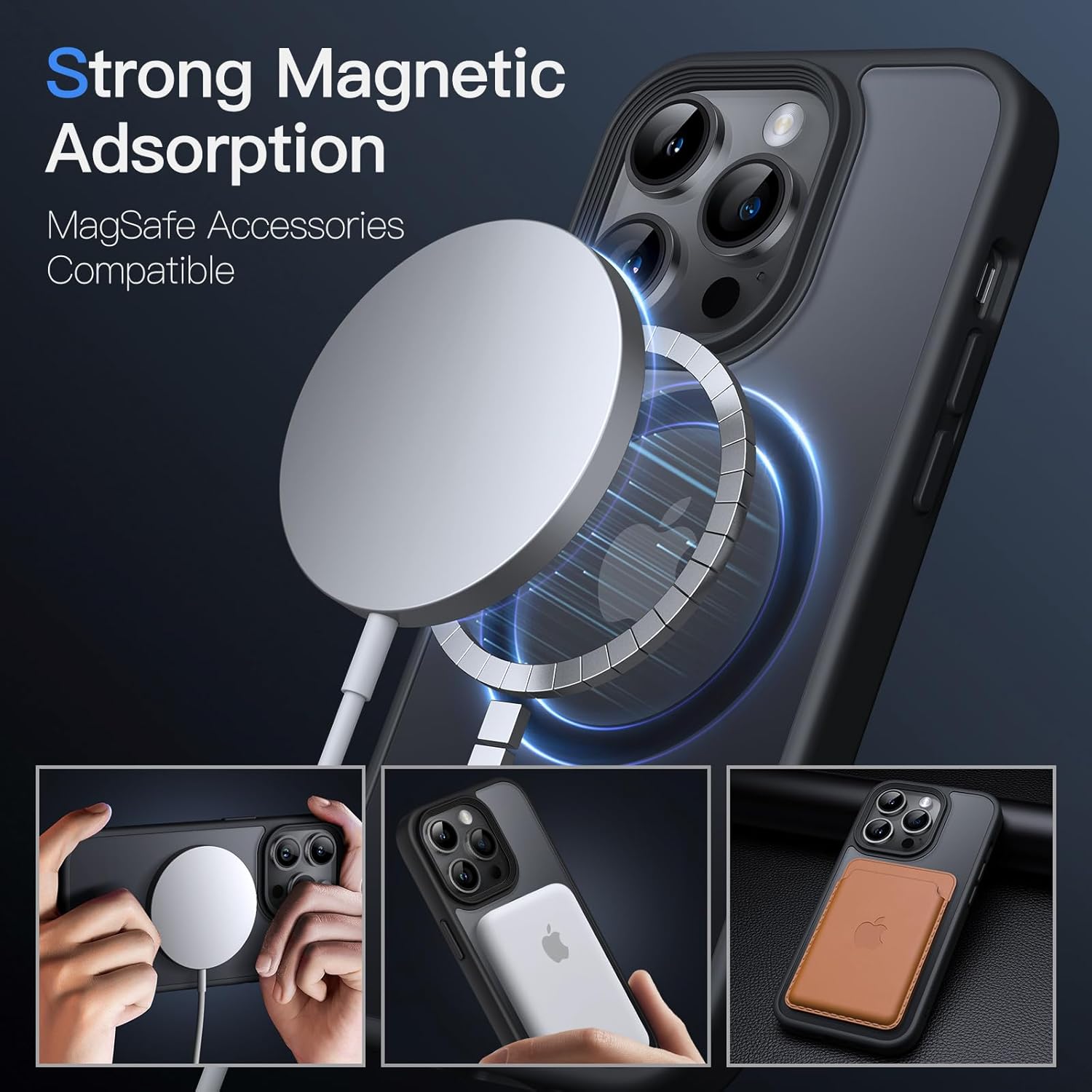 Magnetic Case for iPhone 14 Pro Max 6.7-Inch Compatible with MagSafe (Black) - Image 3