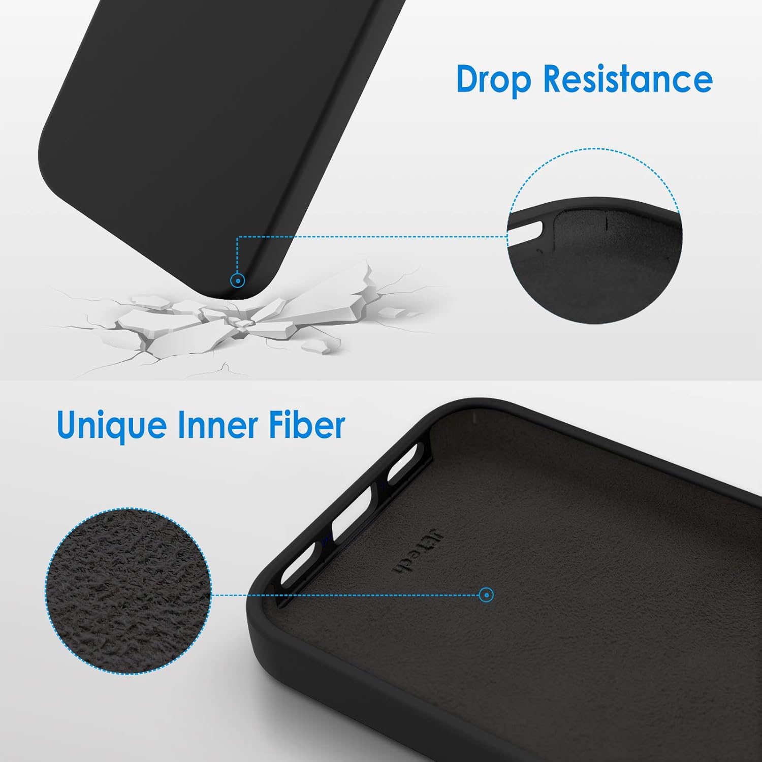 Silicone Case for iPhone 12 & iPhone 12 Pro 6.1", with Microfiber Lining (Black) - Image 6
