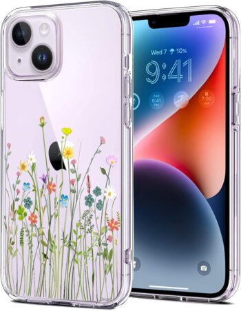 iPhone 14/13 Embossed Floral Pattern Soft TPU Slim Protective 6.1 Inch Case