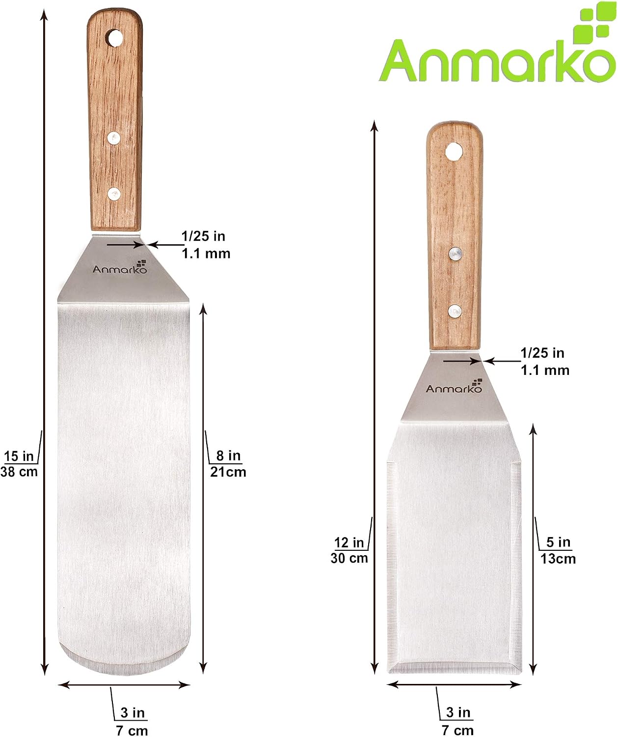 Metal Spatula Set - Griddle Spatula - Teppanyaki spatulas - Griddle Scraper - Image 3