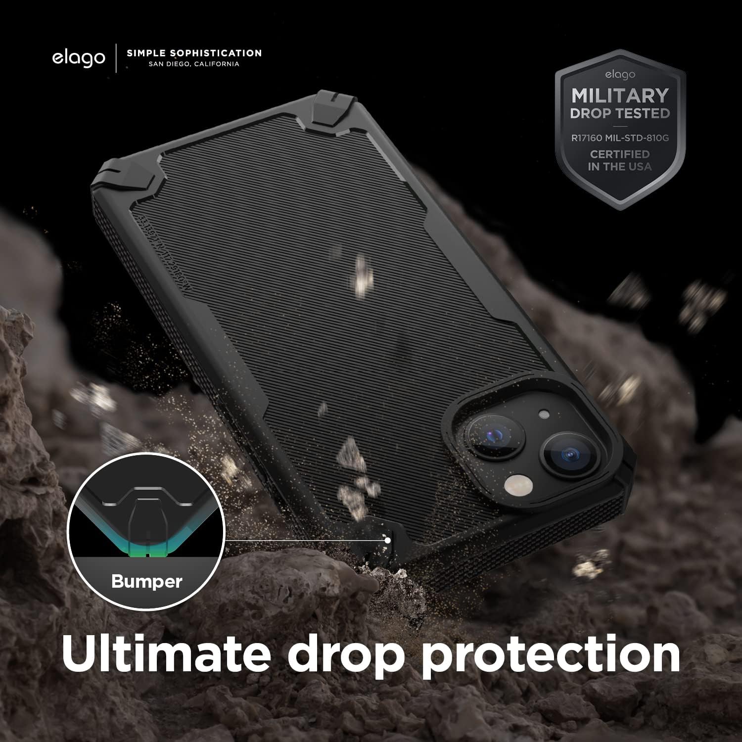 For iPhone 13 Case, Heavy-Duty Protective Shockproof Bumper Cover Case (Black) - Image 4