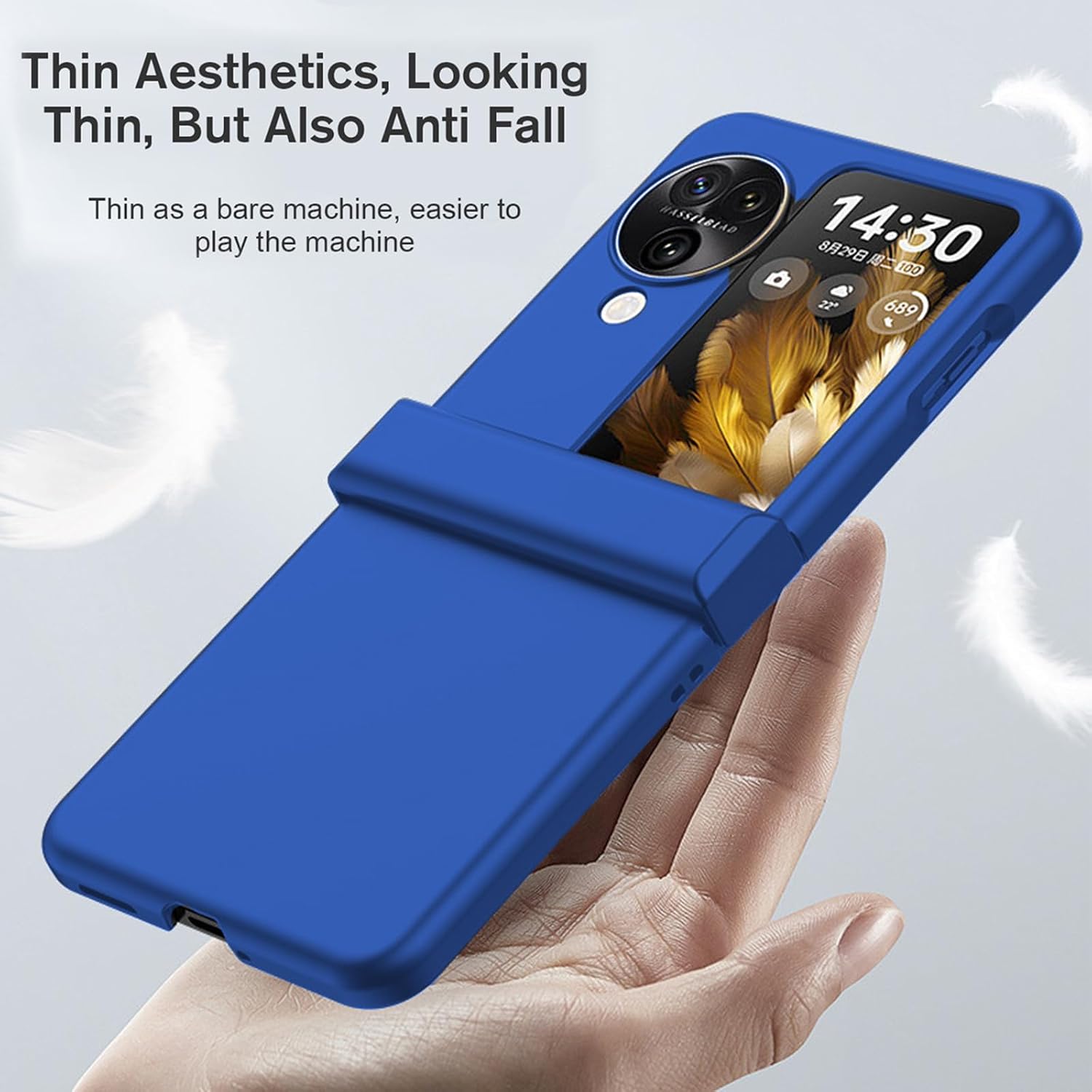 Oppo Find N3 Flip, Shockproof Hard PC Protective Case - Blue - Image 3