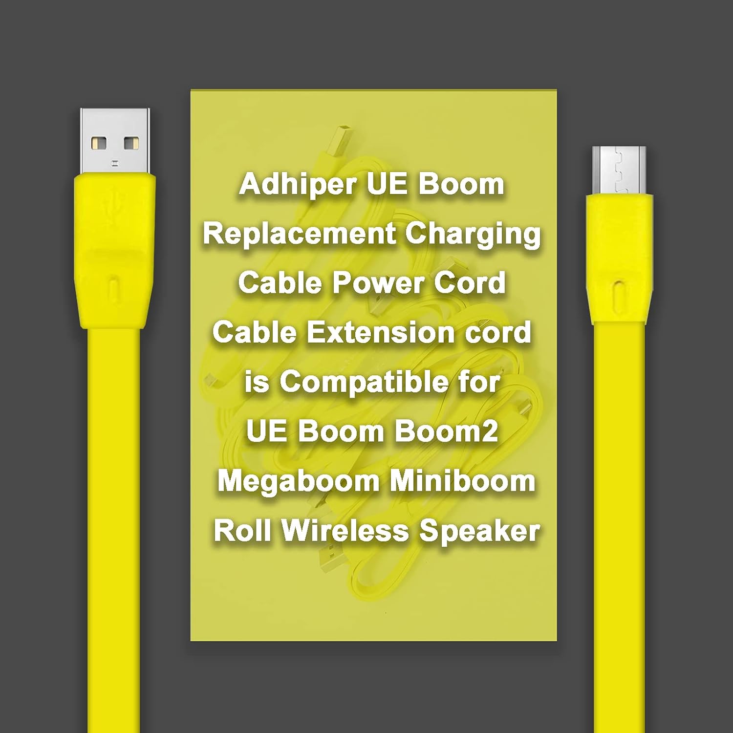 UE Charge Cable Replacement Flat USB Power Cord Compatible with Logitech UE Boom - Image 6