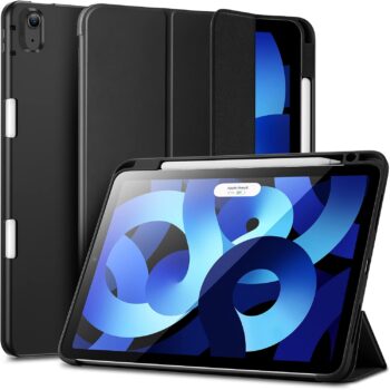 Folio Case for iPad Air 4 2020 10.9 Inch [Pencil Holder] [Soft Case]- Black