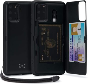 Galaxy S20 Plus, with Card Holder Slim Protective Kickstand Case - Black Matte