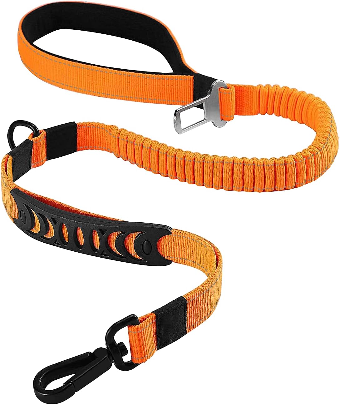 2 in 1 Dog Lead & Car Seat Belt, 150cm Reflective Anti-Shock Bungee Dog Leash