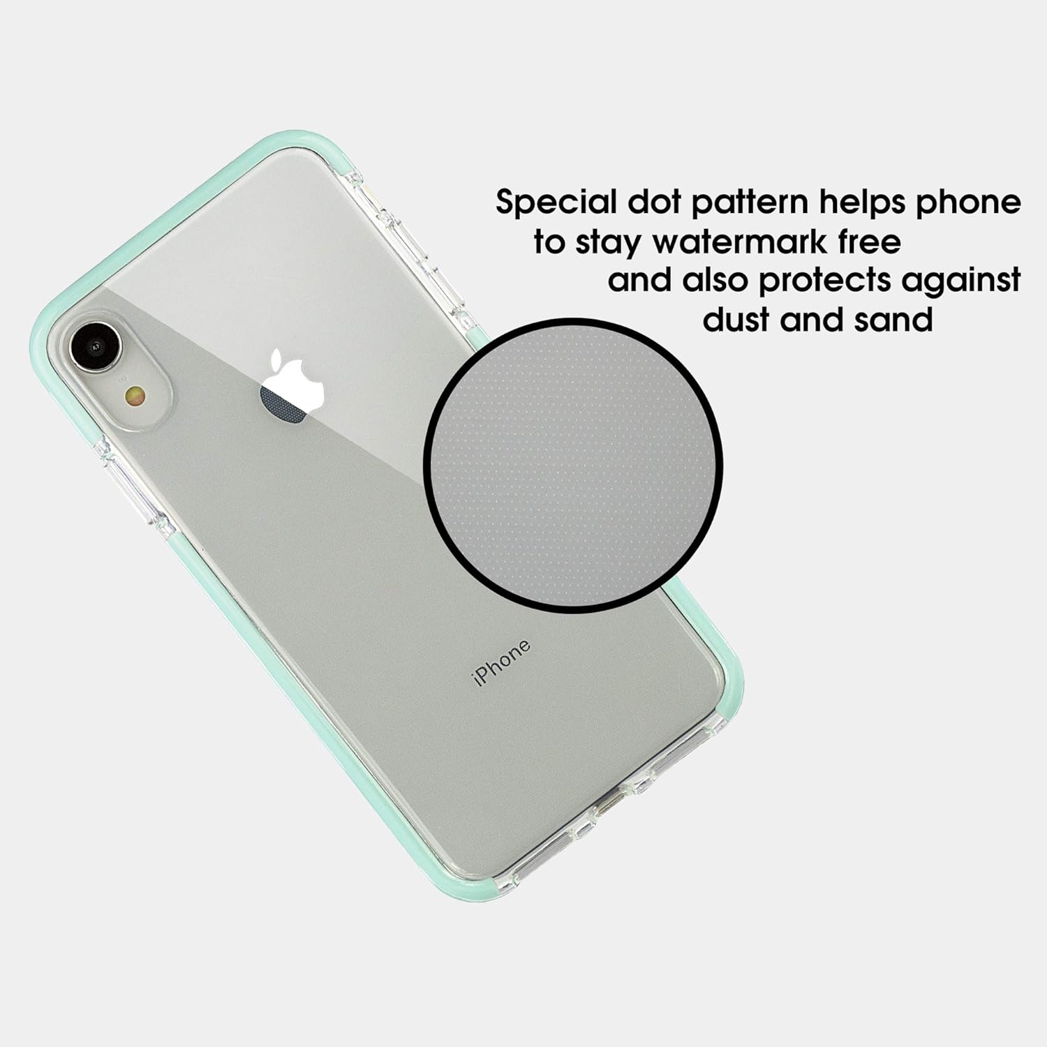 Clear Hybrid TPU Phone Case for Apple iPhone XR - Clear/Mint - Image 3