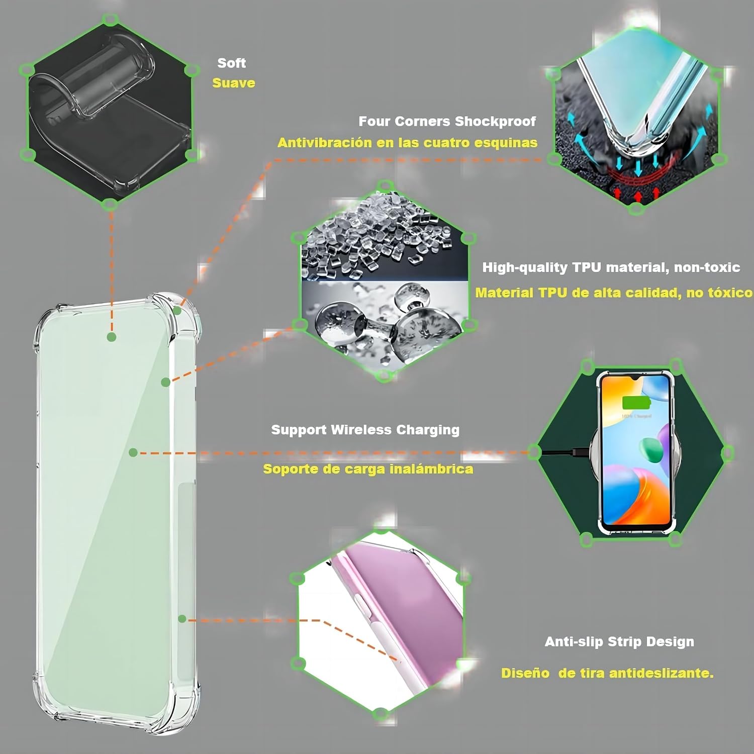For Google Pixel 7A Clear TPU Four Corners Protective Case - Transparent - Image 7