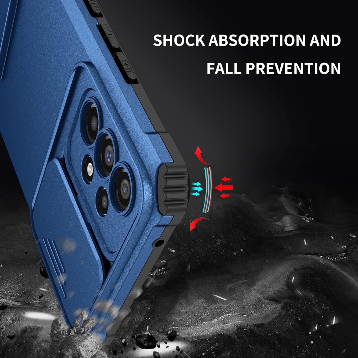 For Samsung Galaxy A23 5G/4G Slim Protective Case w Glass Screen - Blue - Image 4