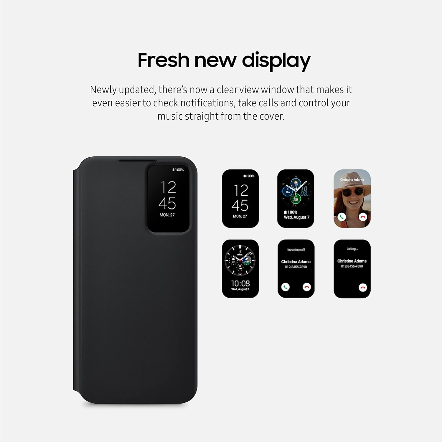 SAMSUNG Galaxy S22+ S-View Flip Cover, Protective Phone Case, Black - Image 6