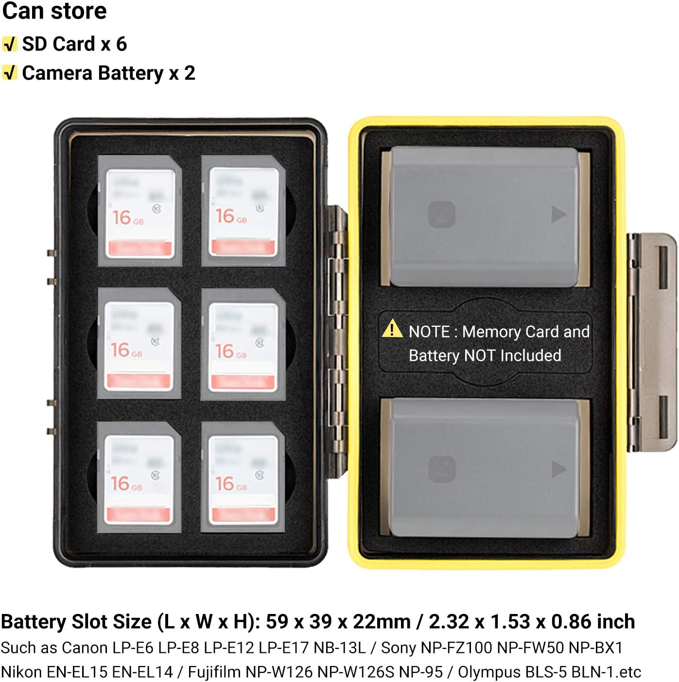 Camera Battery Holder and Memory Card Storage Case 2 in 1 Water-Resistant - Image 6