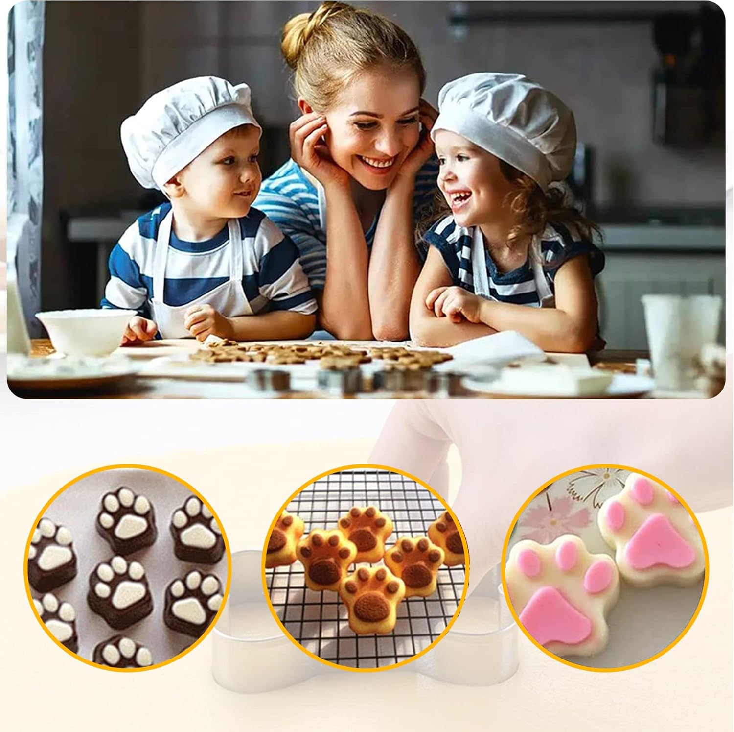 2 in 1 Silicone Molds,2 Pack Silicone Puppy Paw Print & Dog Bone Shaped Molds - Image 6