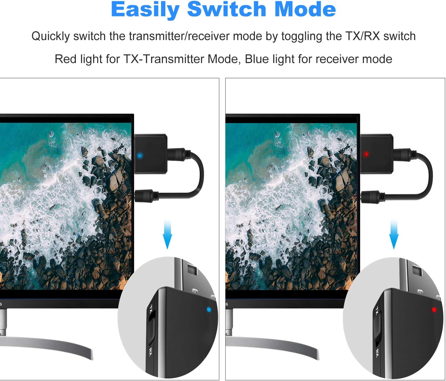 USB Bluetooth 5.0 Audio Transmitter Receiver 3 in 1, Mini Bluetooth AUX Adapter - Image 3