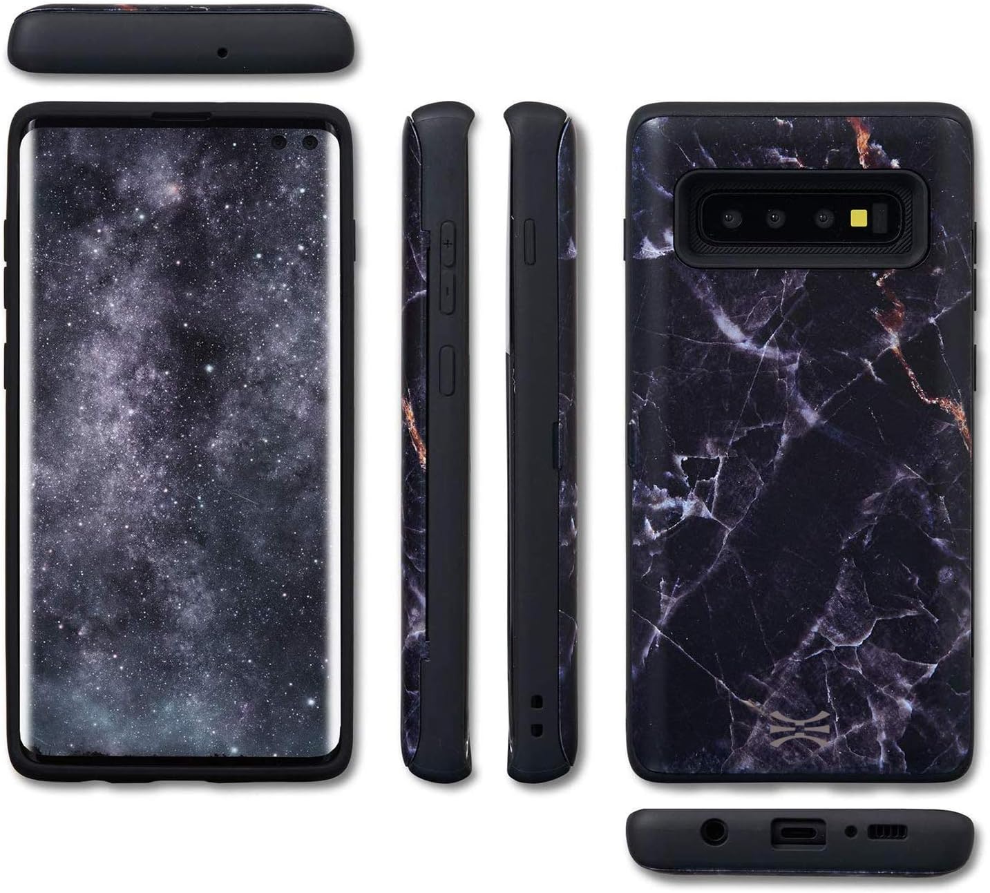 Galaxy S10 Plus, Slim Protective Case with Hidden Credit Card Wallet - Black - Image 4