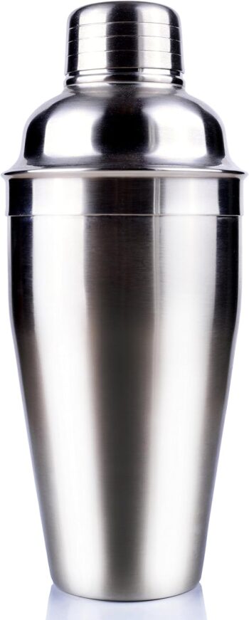 Cocktail Shaker, Stainless Steel, Mirror Finish, 3-Piece Set, 18-Ounces