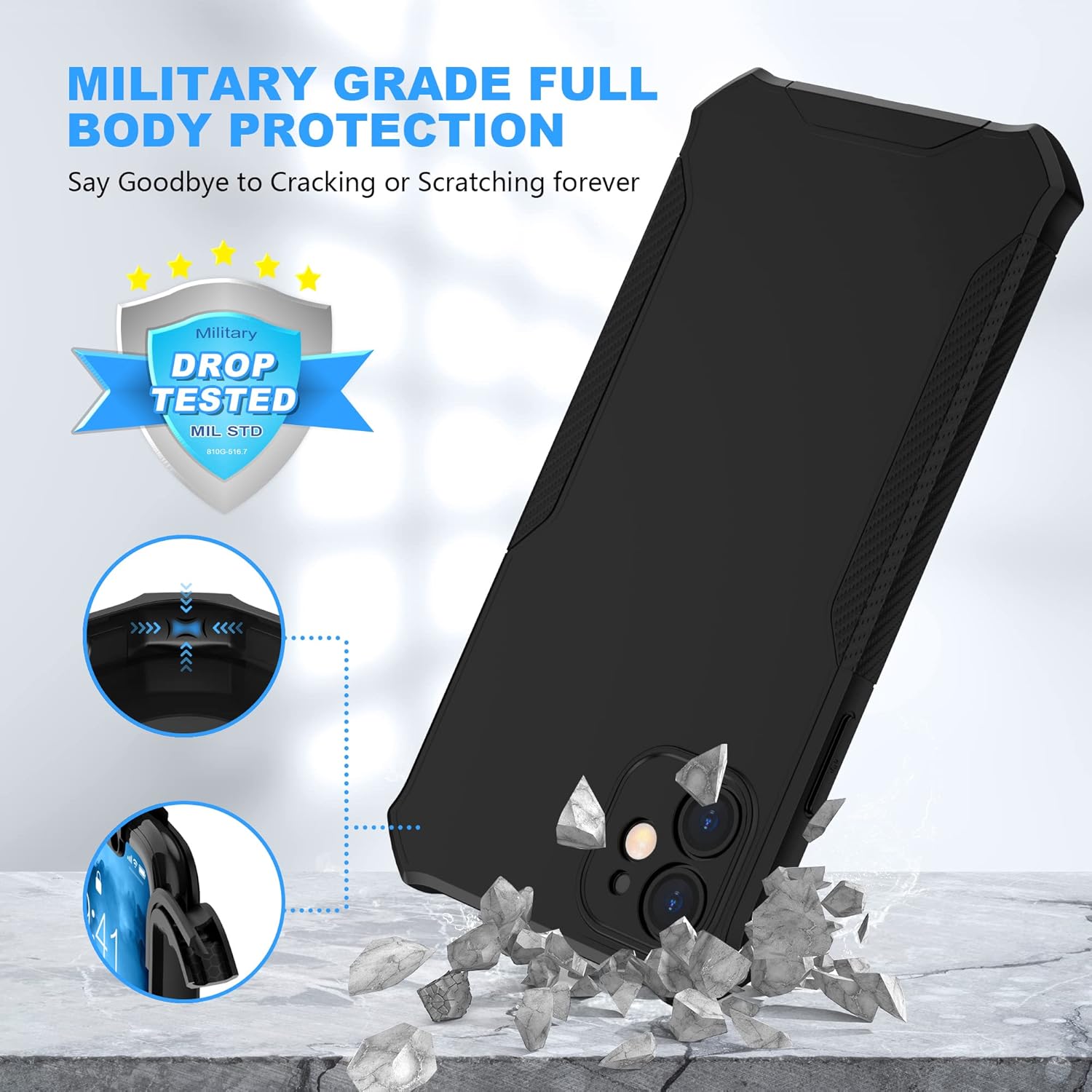 For iPhone 11 Case with 2 x Glass Screen Protector Full Camera Lens Protection - Image 6