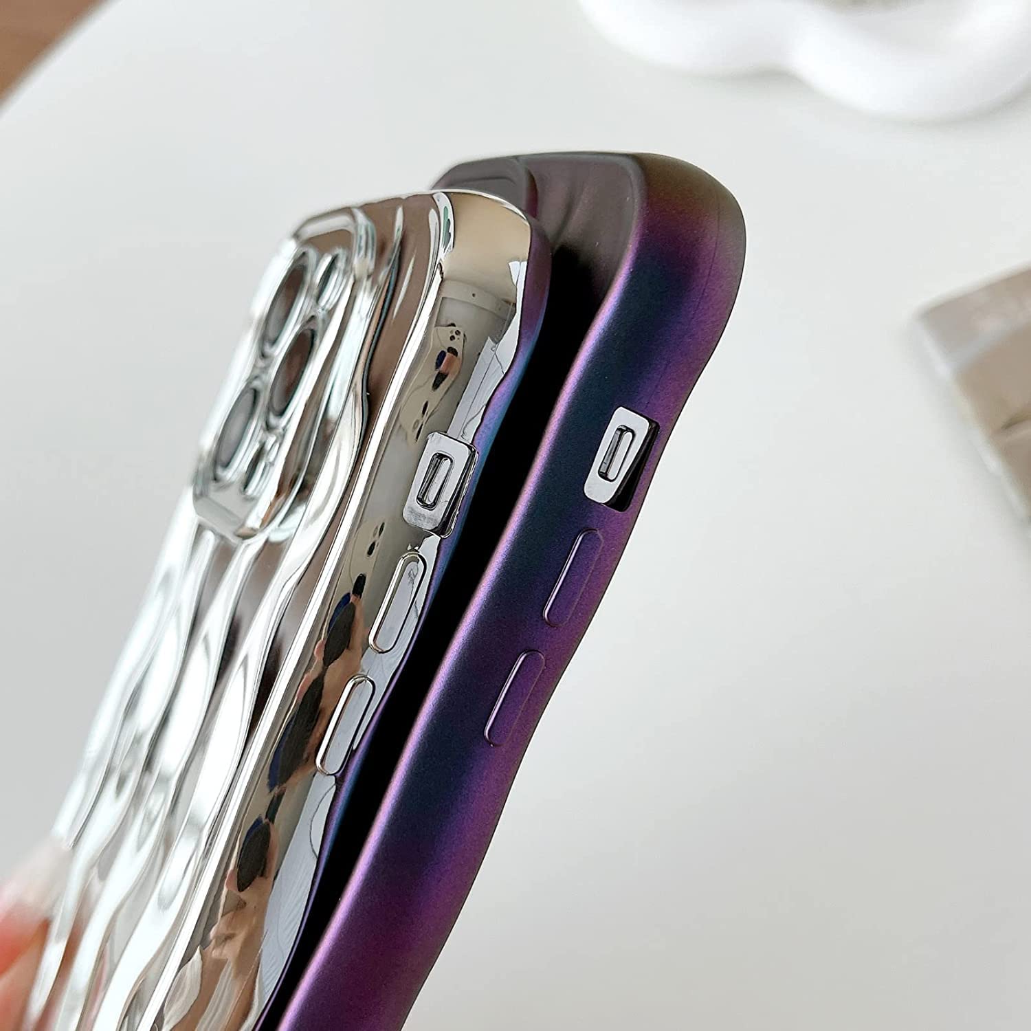 iPhone 11, Water Ripple Pattern Curly Wave Soft Case - Silver - Image 3
