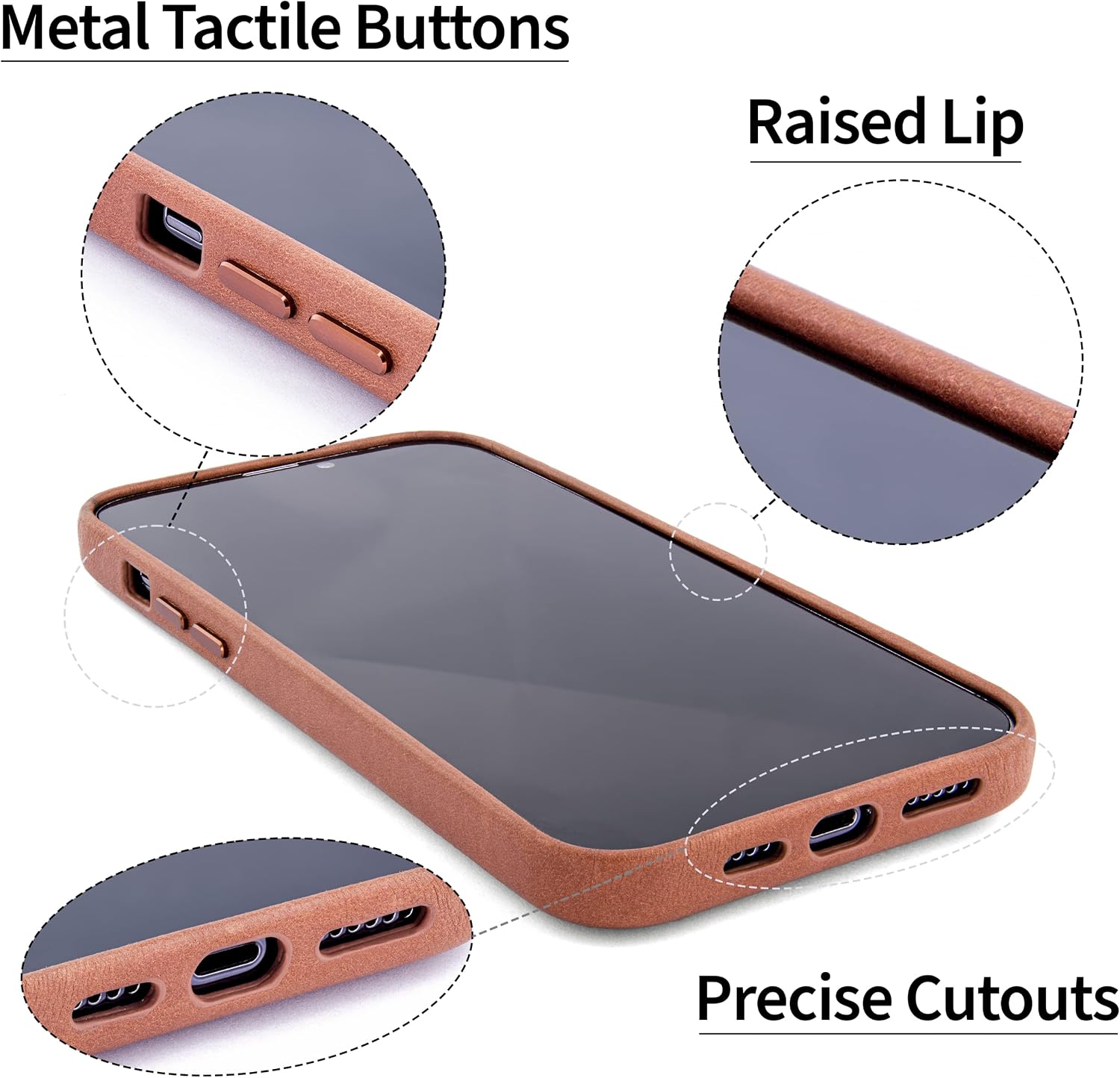 Genuine Leather Card Case for iPhone 13 Pro Max Metal Plate for Mounting - Image 5