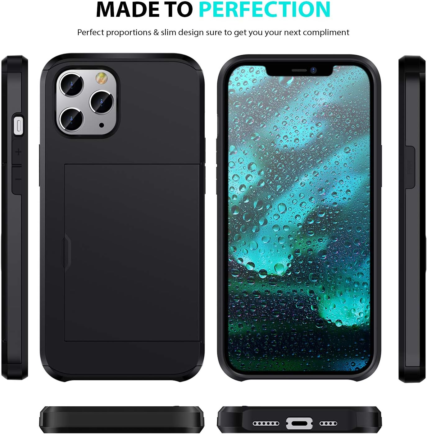 For iPhone 12 Pro Max Protective Shockproof Hard Back Case for Apple - Black - Image 7