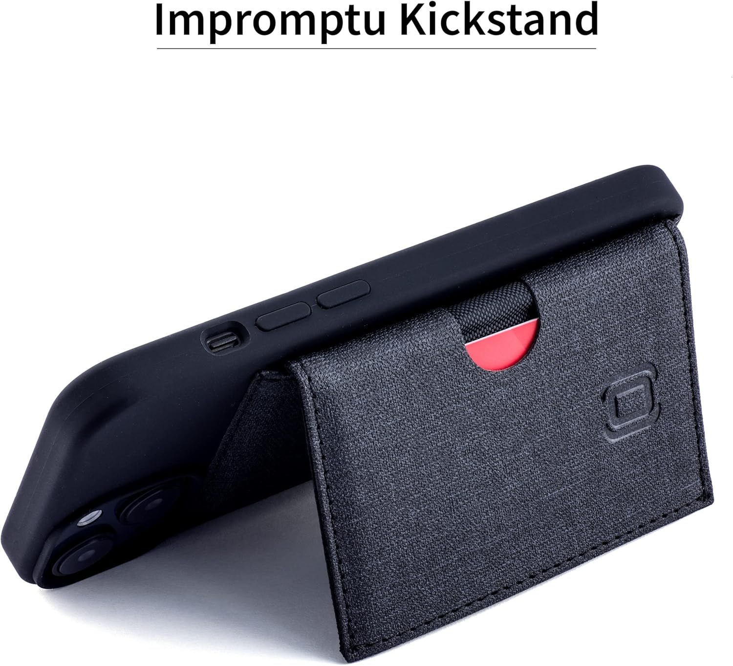 iPhone 14 with Removable Minimalist Flap Wallet (Black) - Image 5