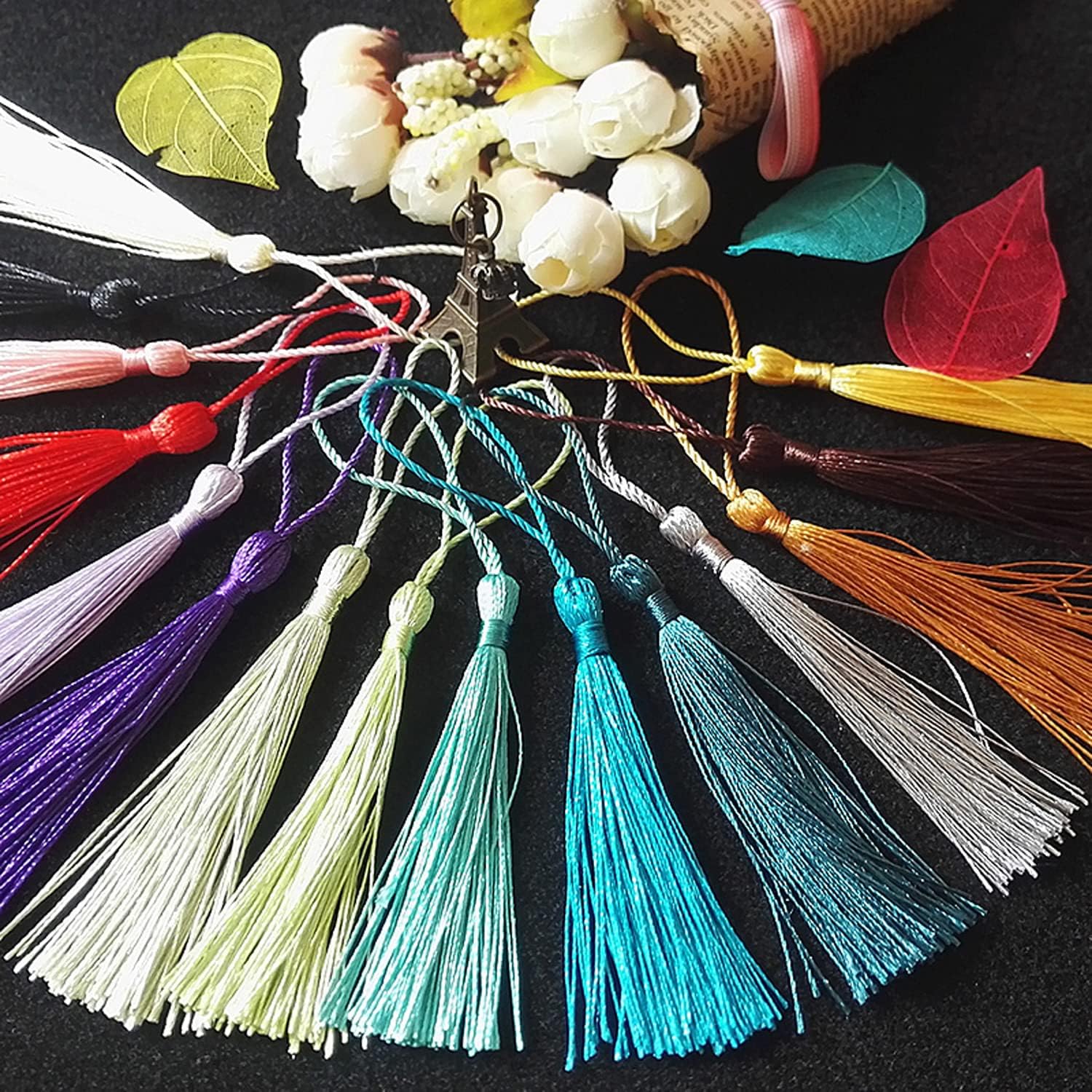 Silky Floss Tassels, 13cm/5 Inch Silky Handmade Soft Craft Mini Tassels-(25PCS,) - Image 6