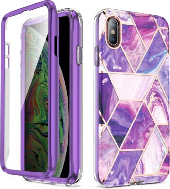 iPhone Xs Hybrid Luxury Cute Marble Shockproof Full Body Heavy Duty Slim Case
